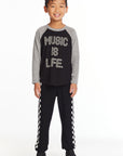 Music Is Life Boys Baseball Tee Boys chaserbrand