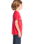Side view of Chaser Kids Baseball Star Classic Tee showing short sleeves and soft jersey knit texture