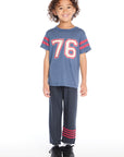Full body view of Chaser Kids 76 Classic Tee shown with the Avalon Joggers for a coordinated sporty look