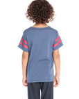 Back view of Chaser Kids 76 Classic Tee highlighting the solid indigo back and relaxed everyday fit