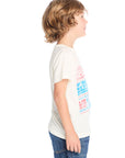 Side view of Chaser Kids Sun Records Elvis Live Tee showing short sleeves and relaxed fit in soft vintage knit