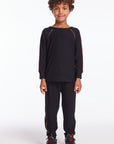 Boys True Black Raglan Pullover with Piping Boys chaserbrand