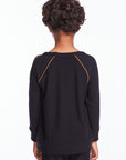 Boys True Black Raglan Pullover with Piping Boys chaserbrand