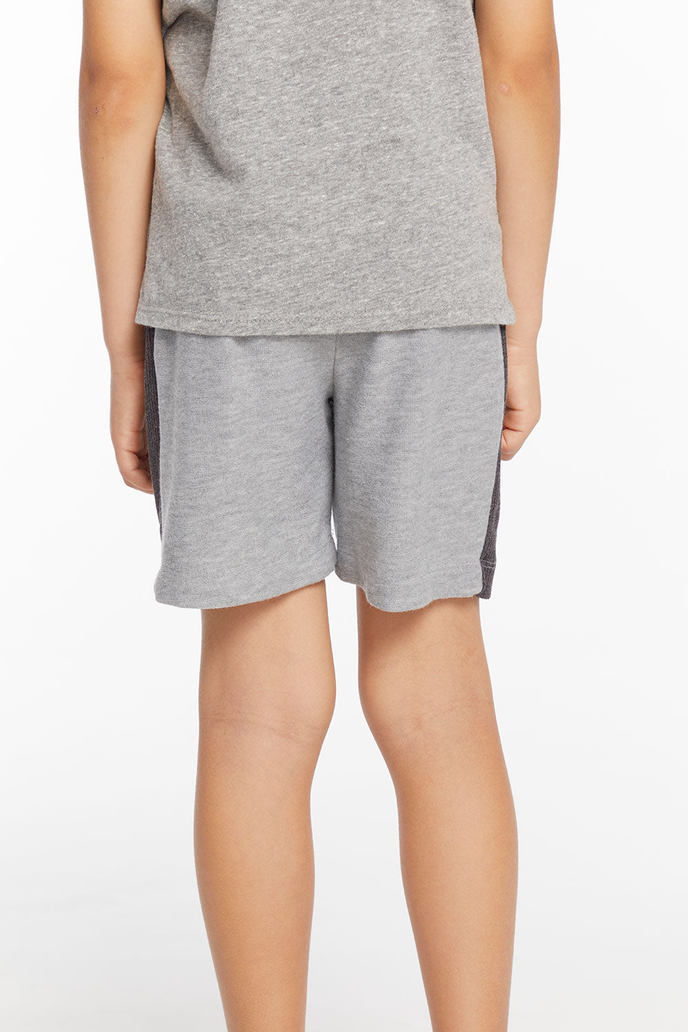 Boys Cozy Knit Rib Heather Grey Panel Shorts BOYS chaserbrand