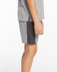 Boys Cozy Knit Rib Heather Grey Panel Shorts BOYS chaserbrand