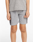 Boys Cozy Knit Rib Heather Grey Panel Shorts BOYS chaserbrand