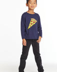 Pizza Love Boys Long Sleeve Crew Neck Tee Boys chaserbrand