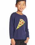 Pizza Love Boys Long Sleeve Crew Neck Tee Boys chaserbrand