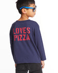 Pizza Love Boys Long Sleeve Crew Neck Tee Boys chaserbrand