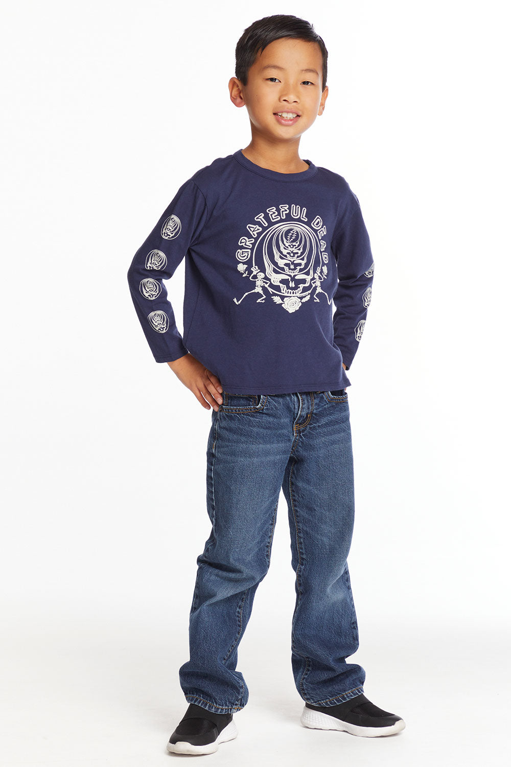 Grateful Dead Multi Steal Your Face Boys Long Sleeve Crew Neck Tee Boys chaserbrand