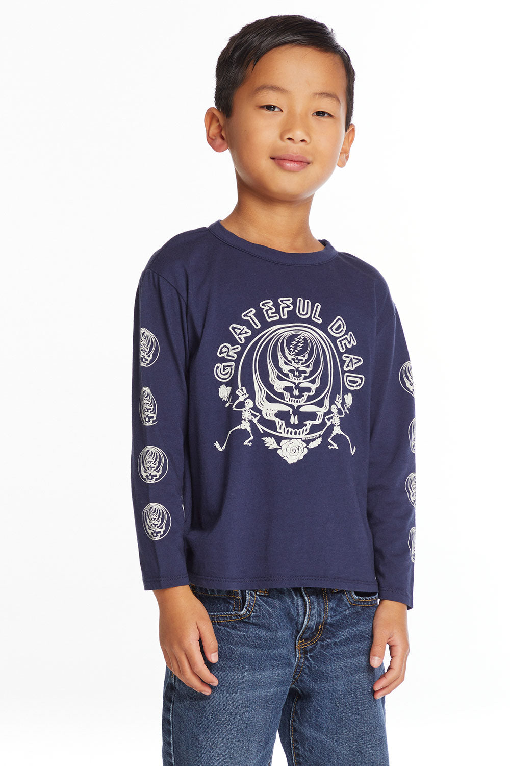 Grateful Dead Multi Steal Your Face Boys Long Sleeve Crew Neck Tee Boys chaserbrand