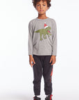 Dinosaur Santa Boys Long Sleeve Boys chaserbrand