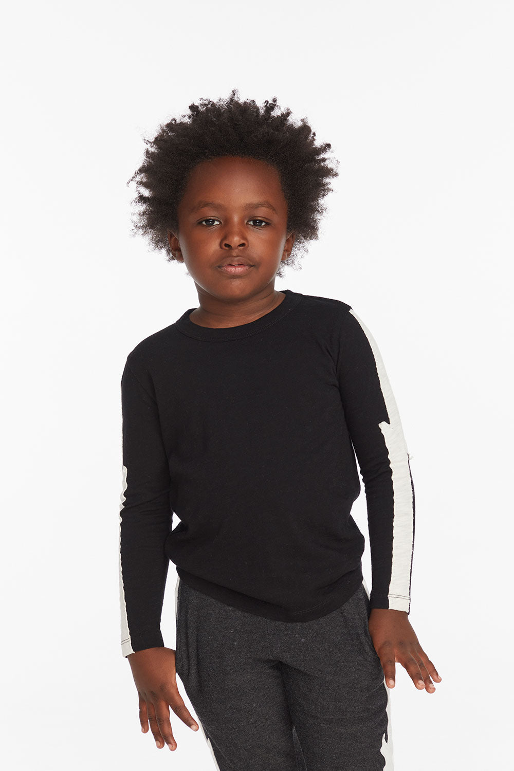 Bolt Crew Neck Licorice Long Sleeve Tee Boys chaserbrand