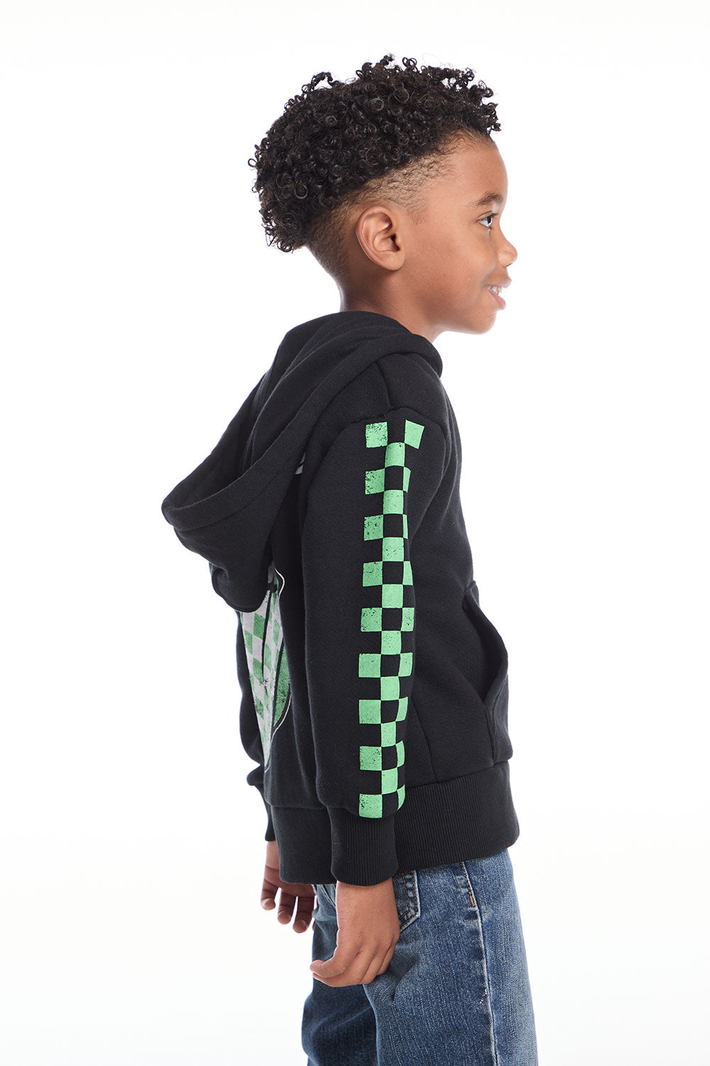 Rolling Stones Checkered Tongue Logo Zip Up Boys Hoodie BOYS chaserbrand