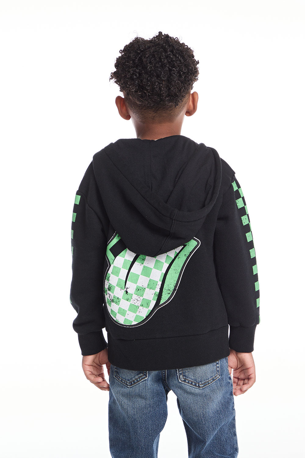 Rolling Stones Checkered Tongue Logo Zip Up Boys Hoodie BOYS chaserbrand