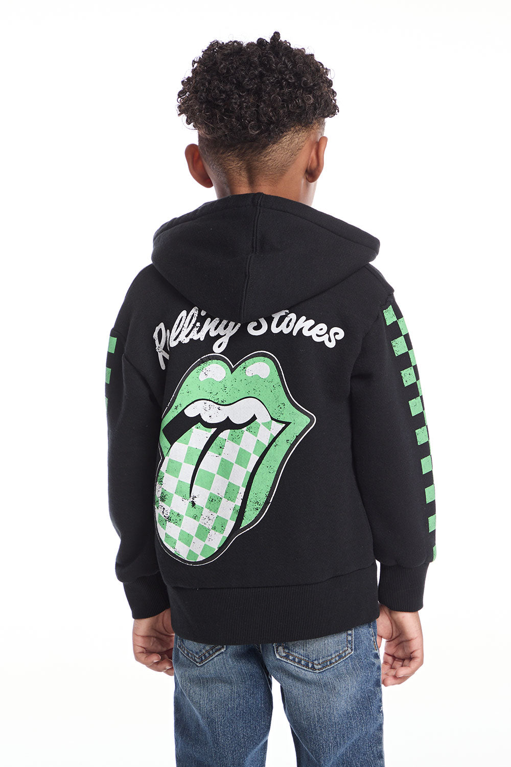 Rolling Stones Checkered Tongue Logo Zip Up Boys Hoodie BOYS chaserbrand