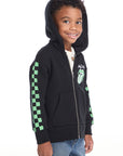 Rolling Stones Checkered Tongue Logo Zip Up Boys Hoodie BOYS chaserbrand