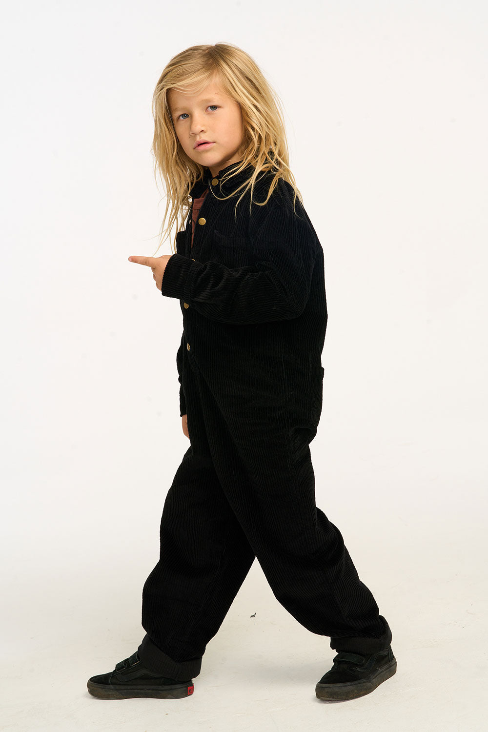 David Raven Black Corduroy Jumpsuit BOYS chaserbrand