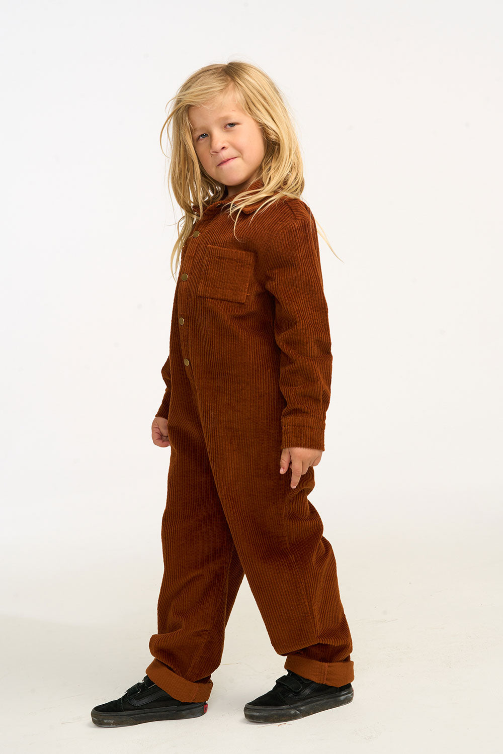 David Walnut Brown Corduroy Jumpsuit BOYS chaserbrand