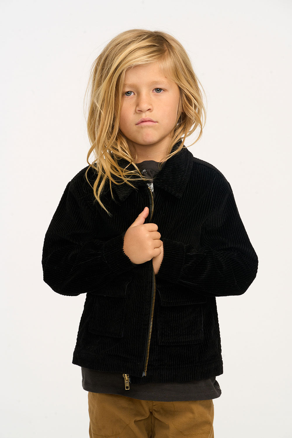 Martin Raven Black Zip Up Corduroy Jacket BOYS chaserbrand