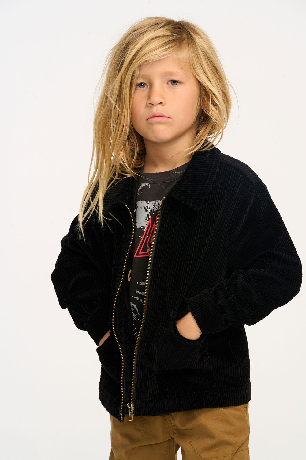 Martin Raven Black Zip Up Corduroy Jacket BOYS chaserbrand