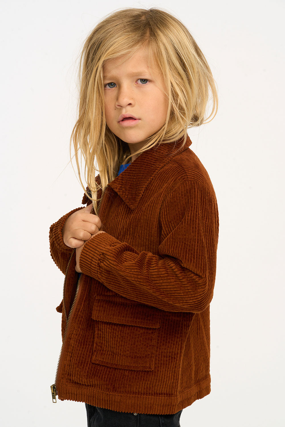 Martin Walnut Brown Zip Up Corduroy Jacket BOYS chaserbrand