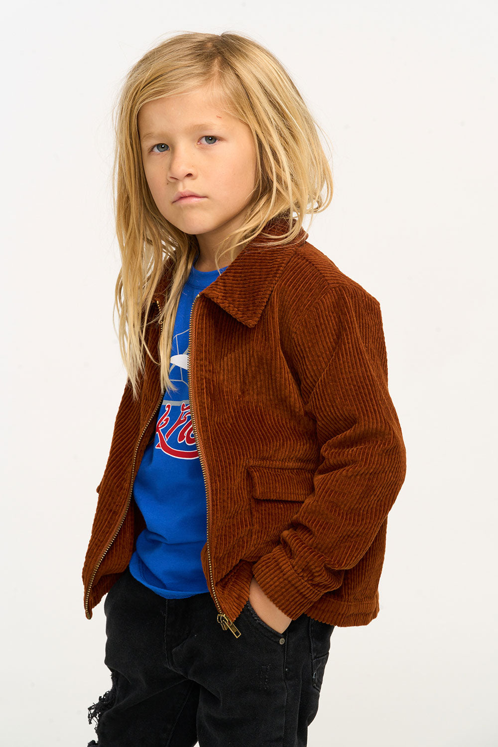 Martin Walnut Brown Zip Up Corduroy Jacket BOYS chaserbrand