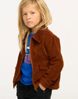 Martin Walnut Brown Zip Up Corduroy Jacket BOYS chaserbrand