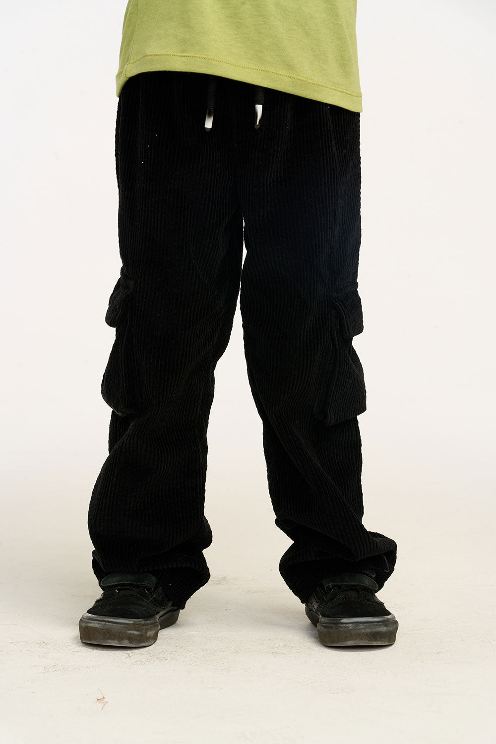 Wes Raven Black Corduroy Cargo Pants BOYS chaserbrand