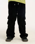 Wes Raven Black Corduroy Cargo Pants BOYS chaserbrand