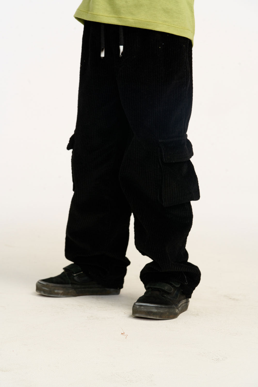 Wes Raven Black Corduroy Cargo Pants BOYS chaserbrand