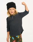 3/4 Sleeve Shirttail Boys Shadow Black Henley Tee BOYS chaserbrand