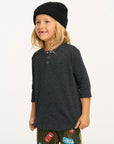 3/4 Sleeve Shirttail Boys Shadow Black Henley Tee BOYS chaserbrand