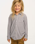 Silver Gray Button Down Shirt BOYS chaserbrand