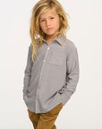 Silver Gray Button Down Shirt BOYS chaserbrand