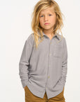 Silver Gray Button Down Shirt BOYS chaserbrand