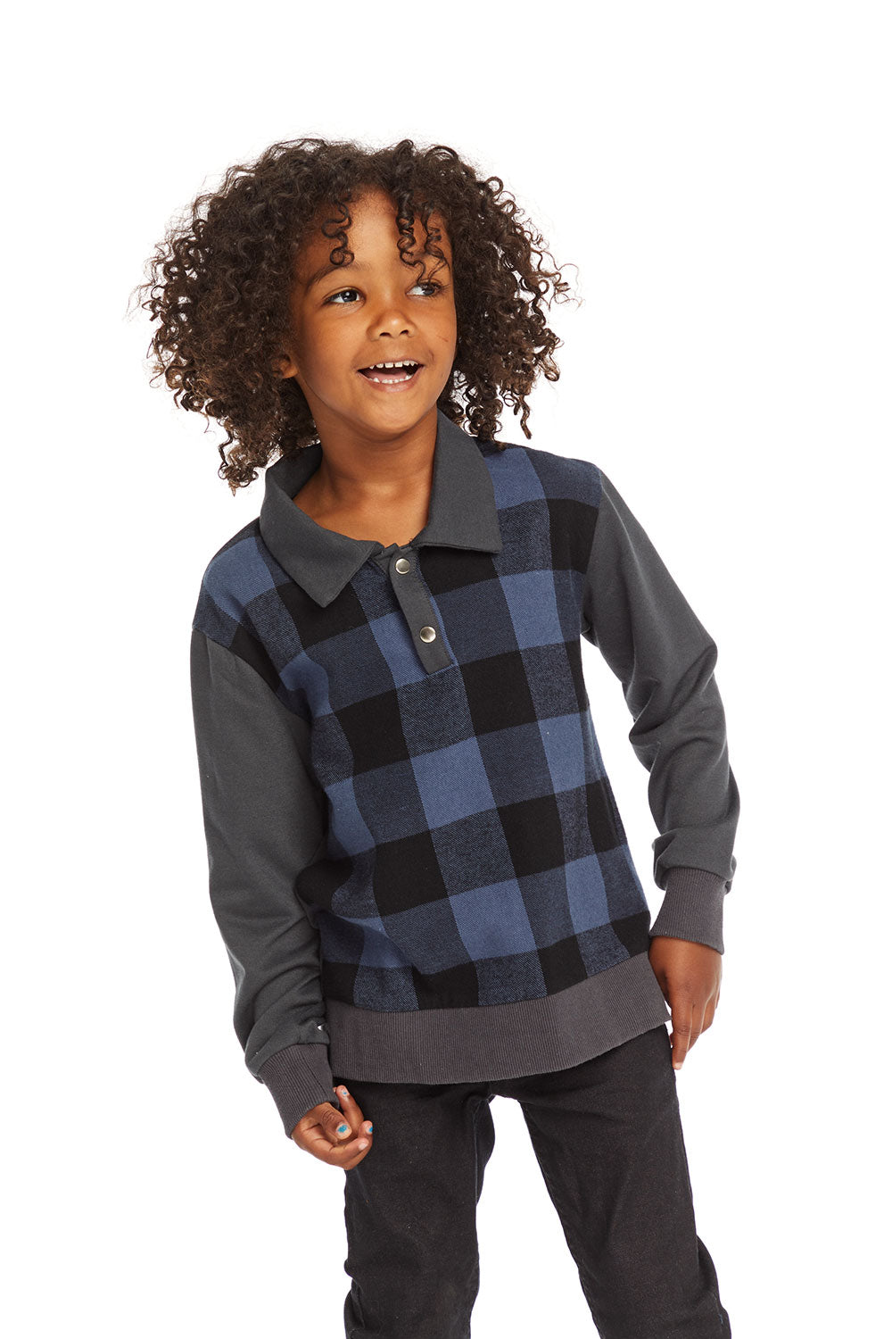 Mike Ghost Plaid Collared Shirt BOYS chaserbrand