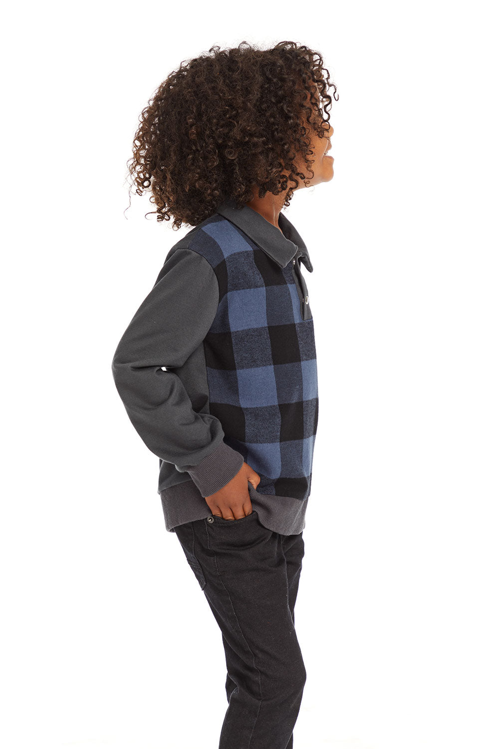 Mike Ghost Plaid Collared Shirt BOYS chaserbrand