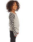 Long Sleeve Splatter Checker Raglan Button Up Henley BOYS chaserbrand