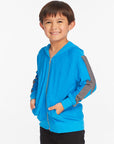 Bolt Blue Danube Long Sleeve Zip Up Hoodie Boys chaserbrand