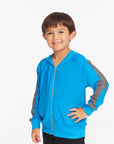 Bolt Blue Danube Long Sleeve Zip Up Hoodie Boys chaserbrand