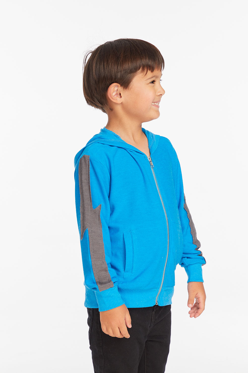 Bolt Blue Danube Long Sleeve Zip Up Hoodie Boys chaserbrand