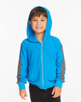 Bolt Blue Danube Long Sleeve Zip Up Hoodie Boys chaserbrand