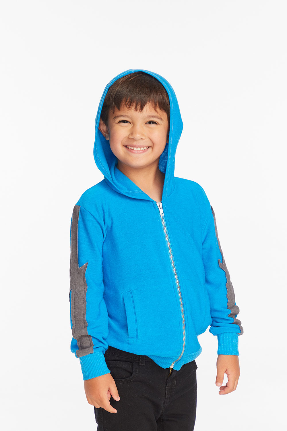 Bolt Blue Danube Long Sleeve Zip Up Hoodie Boys chaserbrand