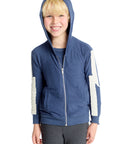 Bolt Steel Blue Long Sleeve Zip Up Hoodie Boys chaserbrand