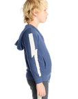 Bolt Steel Blue Long Sleeve Zip Up Hoodie Boys chaserbrand