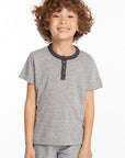 Boys Heather Grey Short Sleeve Henley BOYS chaserbrand