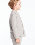 Boys Heather Grey Long Sleeve Button Down Collar Shirt Boys chaserbrand