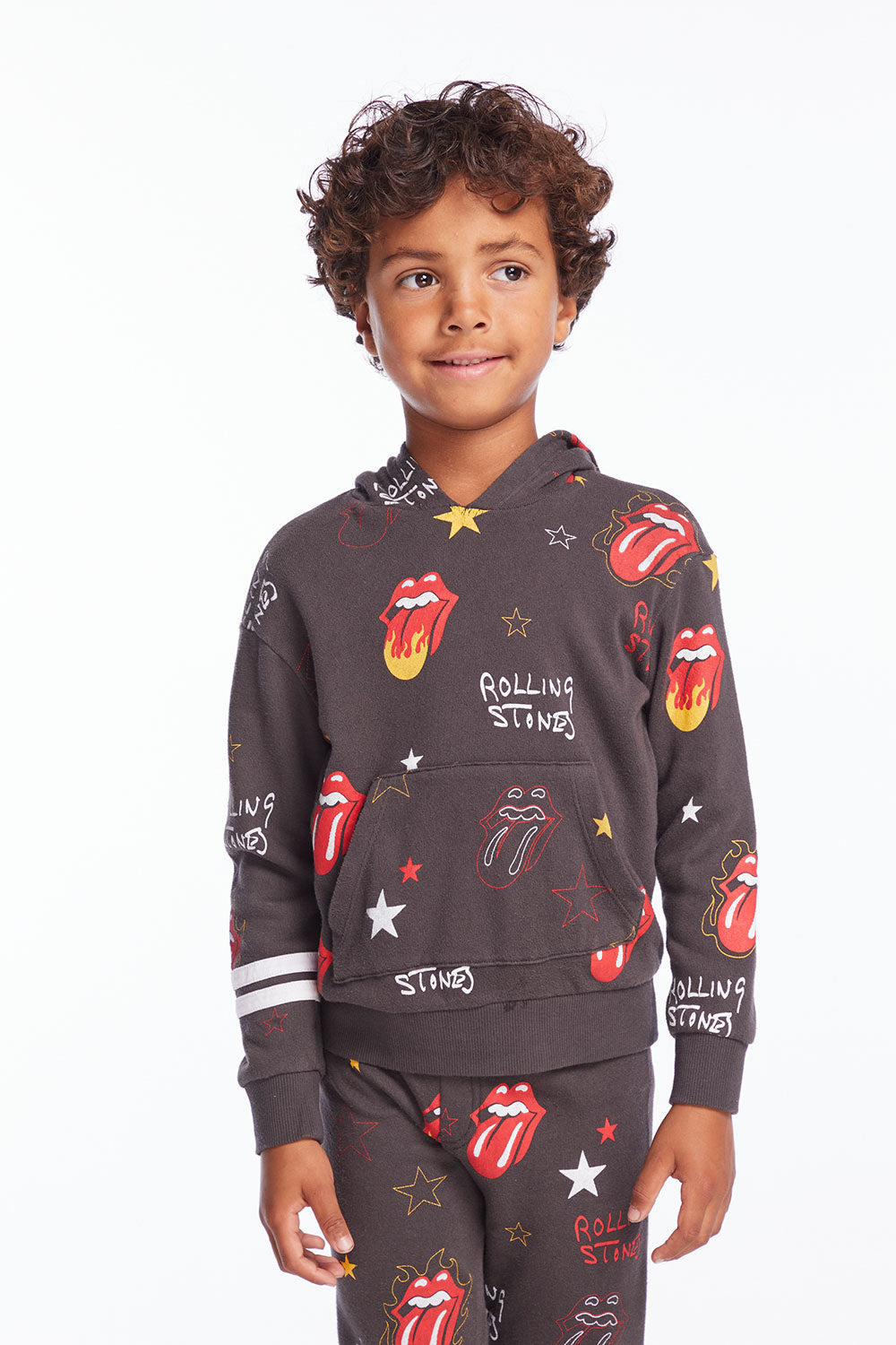 Rolling Stones Tongue Logo Stars Boys Pullover Hoodie Boys chaserbrand