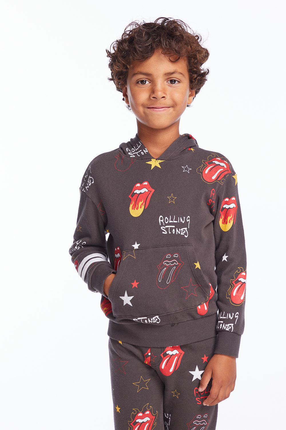Rolling Stones Tongue Logo Stars Boys Pullover Hoodie Boys chaserbrand